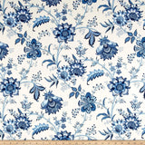 Island Gem P Kaufmann Fabric - Blue Porcelain Floral Vine, 54" Width (1 Yard)