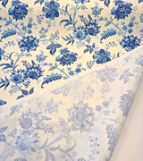 Island Gem P Kaufmann Fabric - Blue Porcelain Floral Vine, 54" Width (1 Yard)