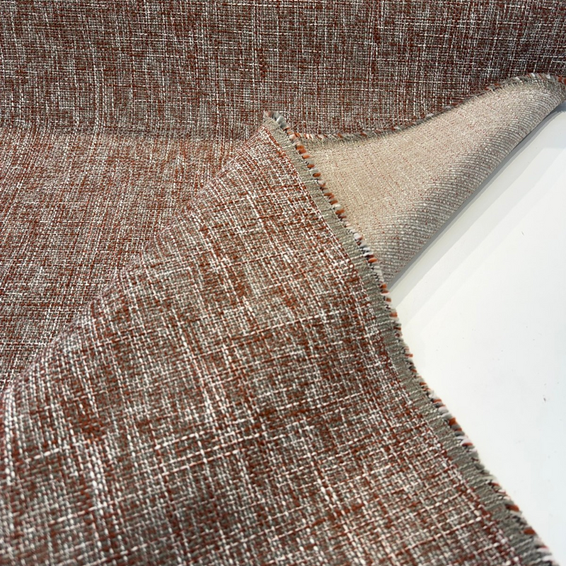 New Amsterdam Agate Red Gray Tweed Chenille Upholstery PK Chenille Fabric - Agate Red/Gray Tweed, 58" Width (1 Yard)