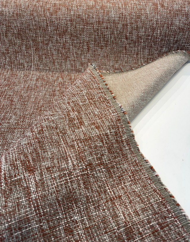 New Amsterdam Agate Red Gray Tweed Chenille Upholstery PK Chenille Fabric - Agate Red/Gray Tweed, 58" Width (1 Yard)