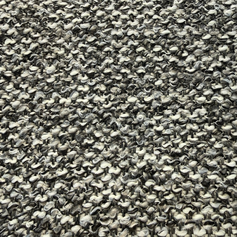 Dreamy Volcanic Black Gray Revolution Boucle Upholstery Fabric - Volcanic Black Gray Beige, Bouclé Texture, 54" Width (1 Yard)
