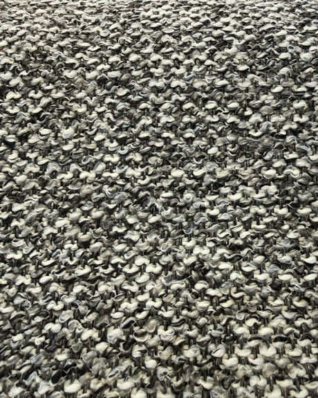 Dreamy Volcanic Black Gray Revolution Boucle Upholstery Fabric - Volcanic Black Gray Beige, Bouclé Texture, 54" Width (1 Yard)