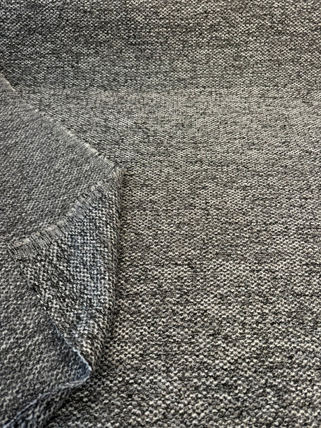 Dreamy Volcanic Black Gray Revolution Boucle Upholstery Fabric - Volcanic Black Gray Beige, Bouclé Texture, 54" Width (1 Yard)