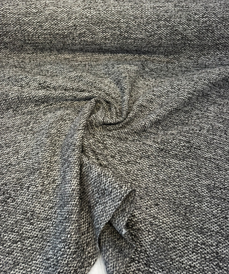 Dreamy Volcanic Black Gray Revolution Boucle Upholstery Fabric - Volcanic Black Gray Beige, Bouclé Texture, 54" Width (1 Yard)