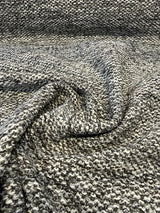 Dreamy Volcanic Black Gray Revolution Boucle Upholstery Fabric - Volcanic Black Gray Beige, Bouclé Texture, 54" Width (1 Yard)