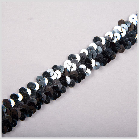 1" Gunmetal Stretch Sequin