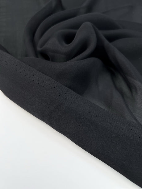 Silk Chiffon Fabric Black