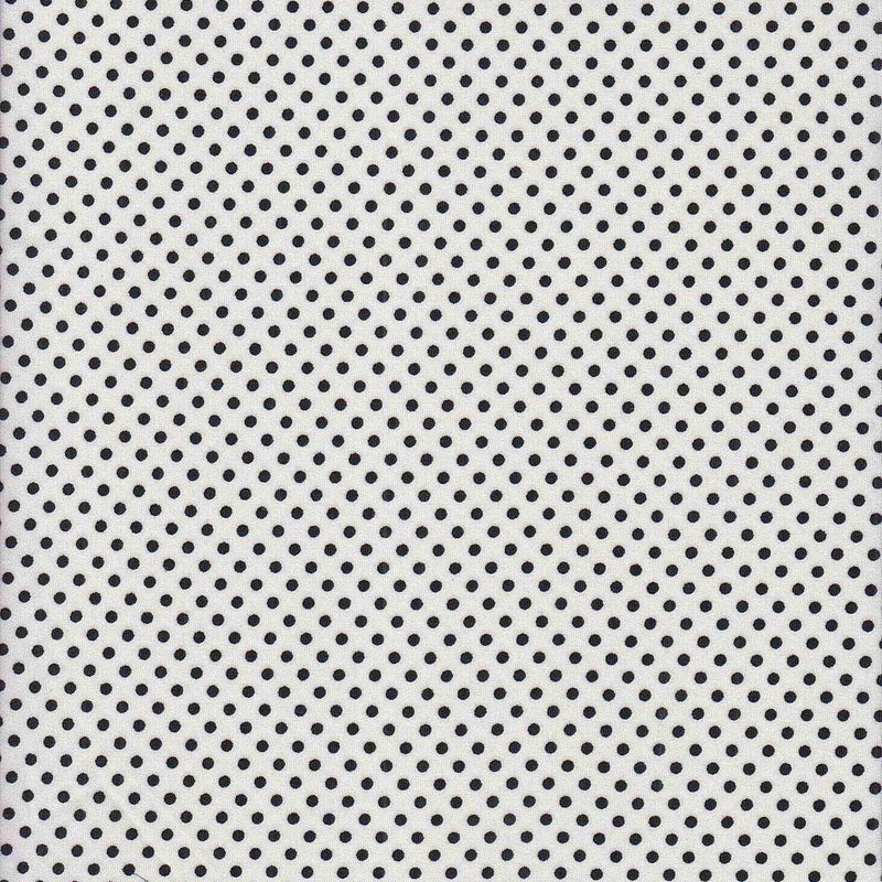 1 Yard DTY Dot Print Knit Fabric 180 GSM, 58/60 Wide Polyester Spandex Blend White/Black