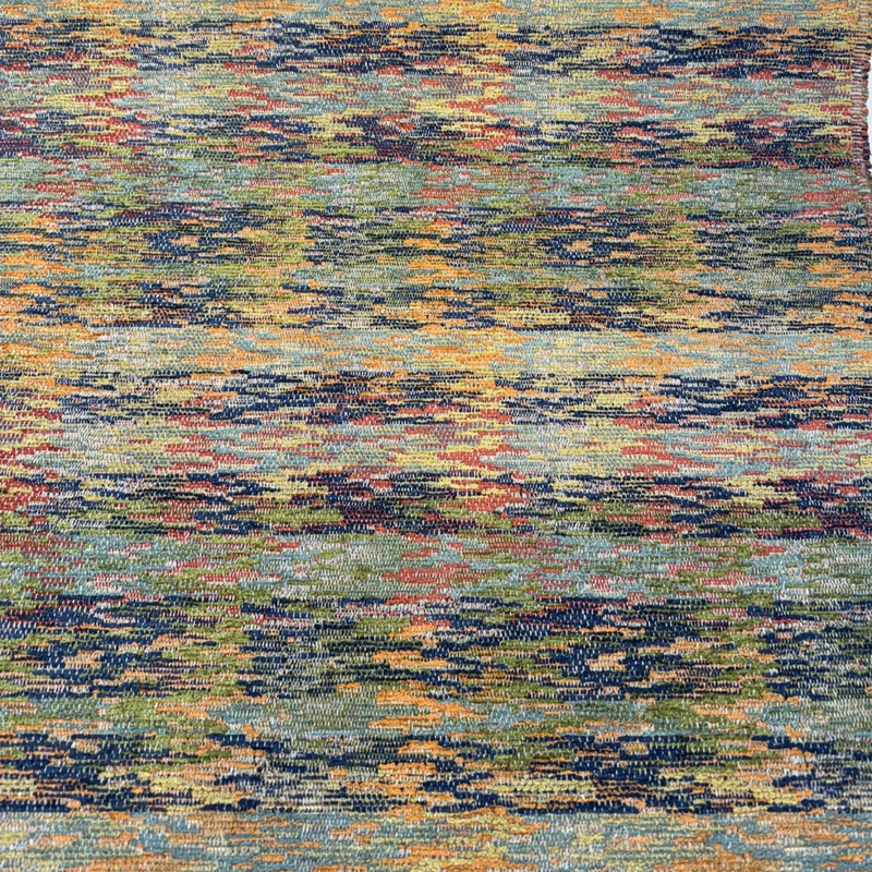 Karoo Belgian Multicolor Chenille Upholstery Fabric - Multicolor Ikat Tribal Inspired Texture, 56" Width (1 Yard)