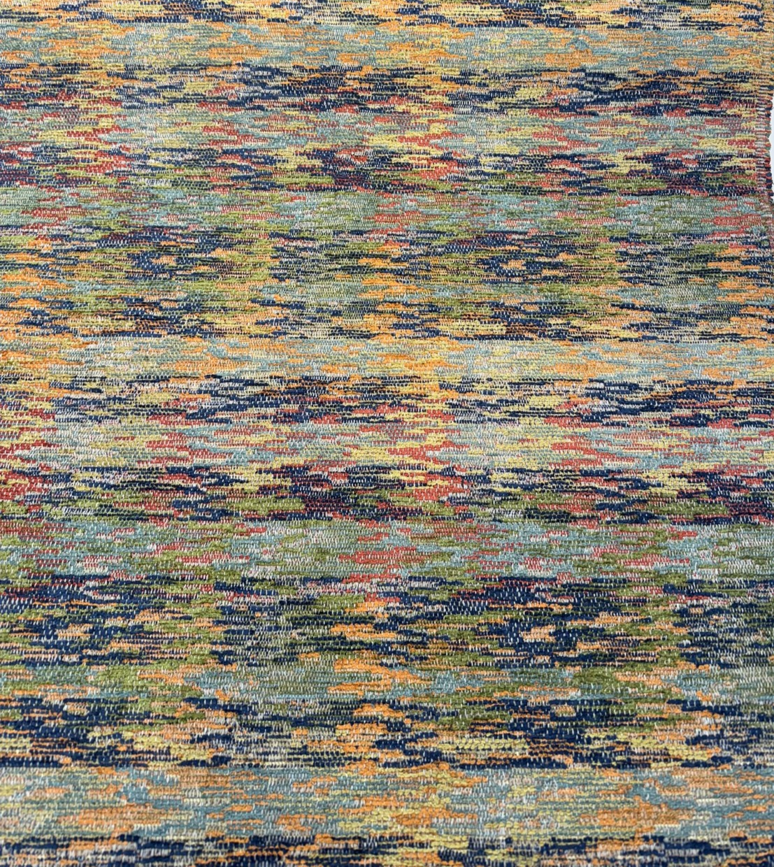 Karoo Belgian Multicolor Chenille Upholstery Fabric - Multicolor Ikat Tribal Inspired Texture, 56" Width (1 Yard)
