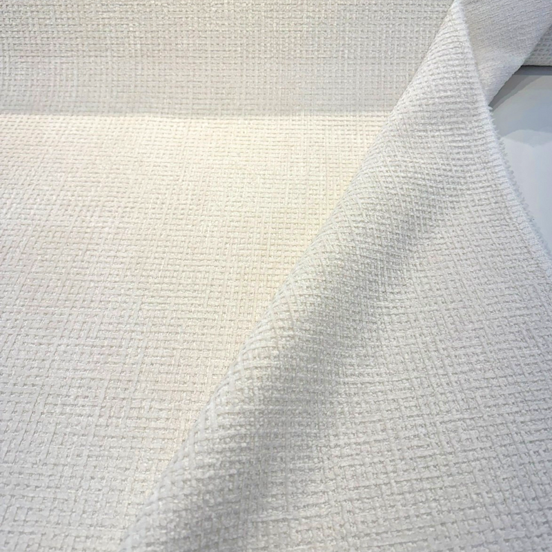 Spectacle Chenille Fabric - Cream Ice Textured, 54" Width (1 Yard)