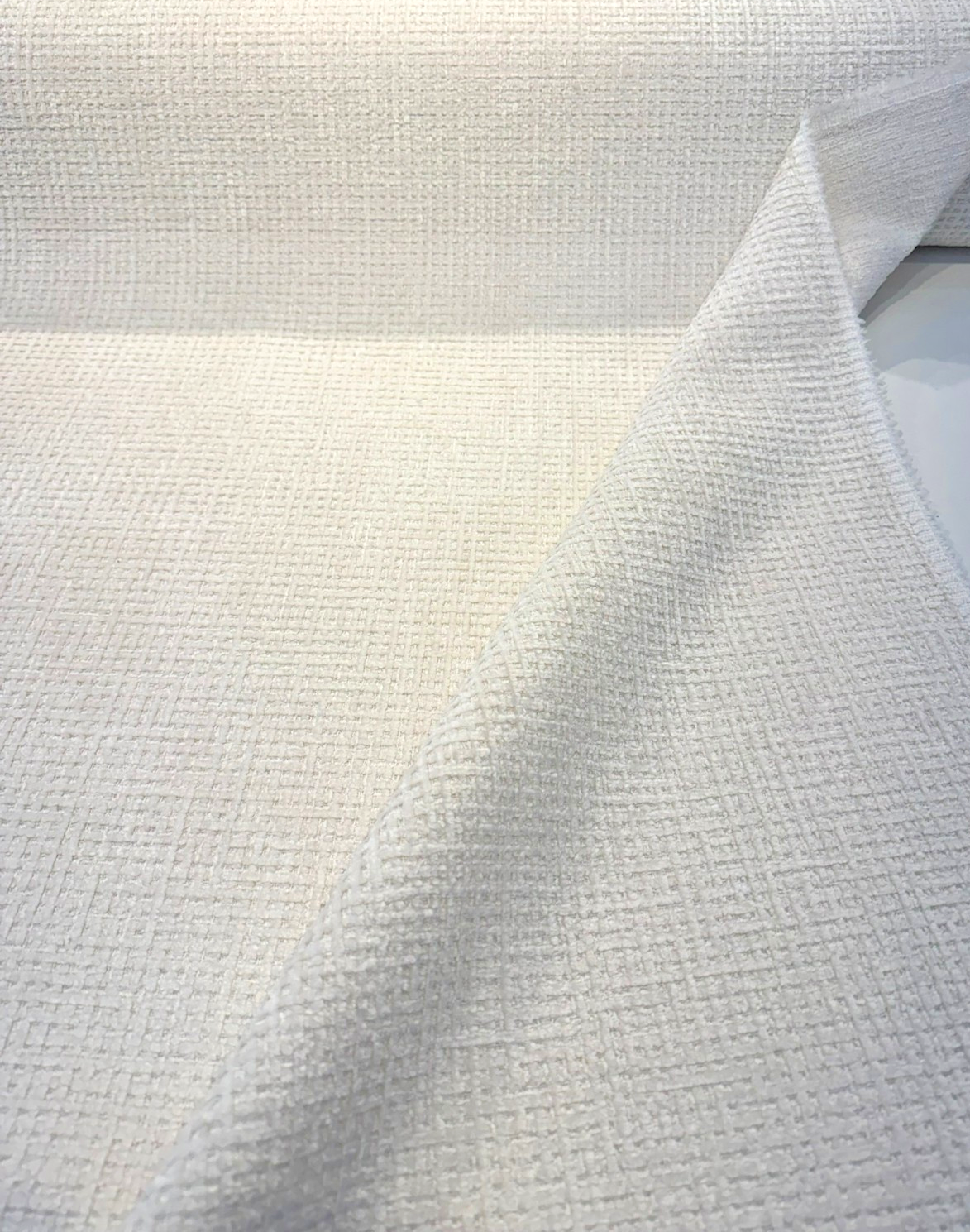 Spectacle Chenille Fabric - Cream Ice Textured, 54" Width (1 Yard)