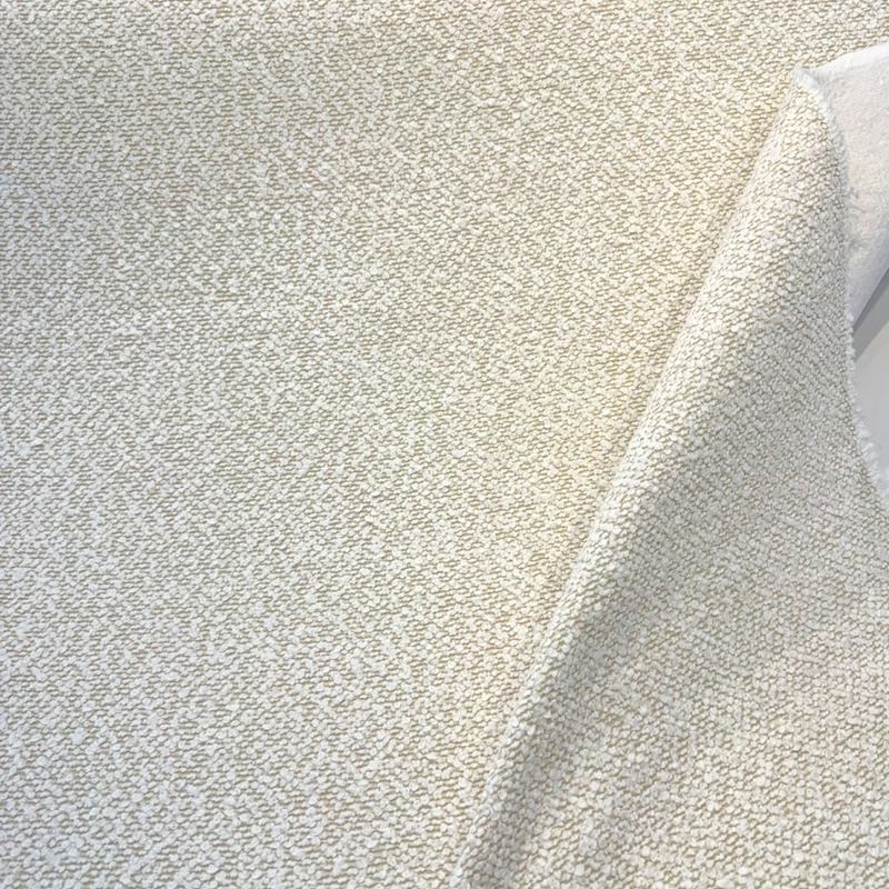 Culp Boucle Bold Ivory Polyester Acrylic Fabric - Ivory Textured Boucle Upholstery, 56" Width (1 Yard)