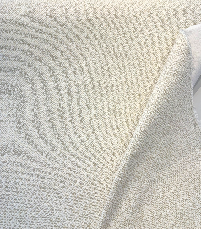 Culp Boucle Bold Ivory Polyester Acrylic Fabric - Ivory Textured Boucle Upholstery, 56" Width (1 Yard)