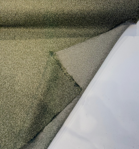 Rio Spinach Green Boucle Designer Upholstery Fabric - Spinach Green, Textured Bouclé, 55" Width (1 Yard)