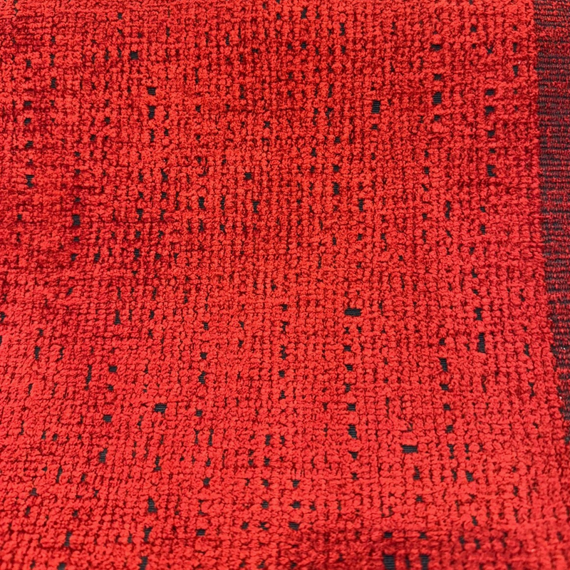 Fort Morgan Chenille Fabric - Crimson Red, 54" Width, 14.25" Horizontal / 14.25" Vertical Repeat (1 Yard)