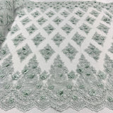 Beaded 3D Floral Lace Mesh