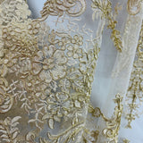 Embroidered Bridal Lace White Mesh
