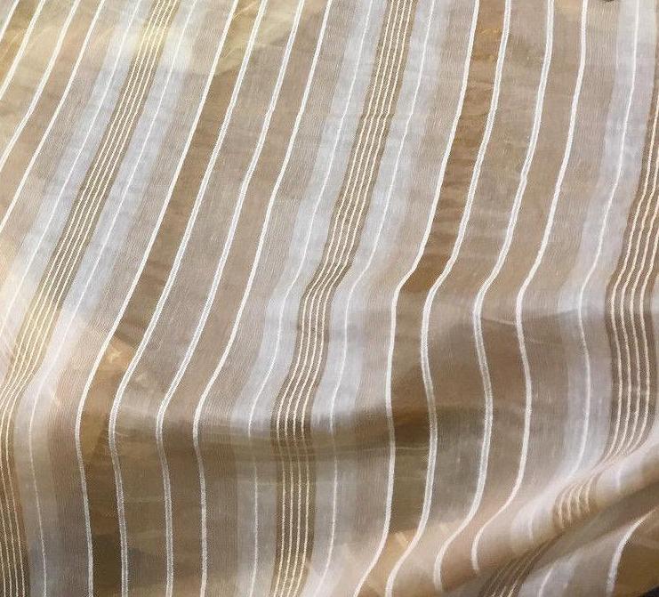 Gold Beautiful Stripes Double Width Fabric - Gold Stripes, 120" Width (By The Yard)
