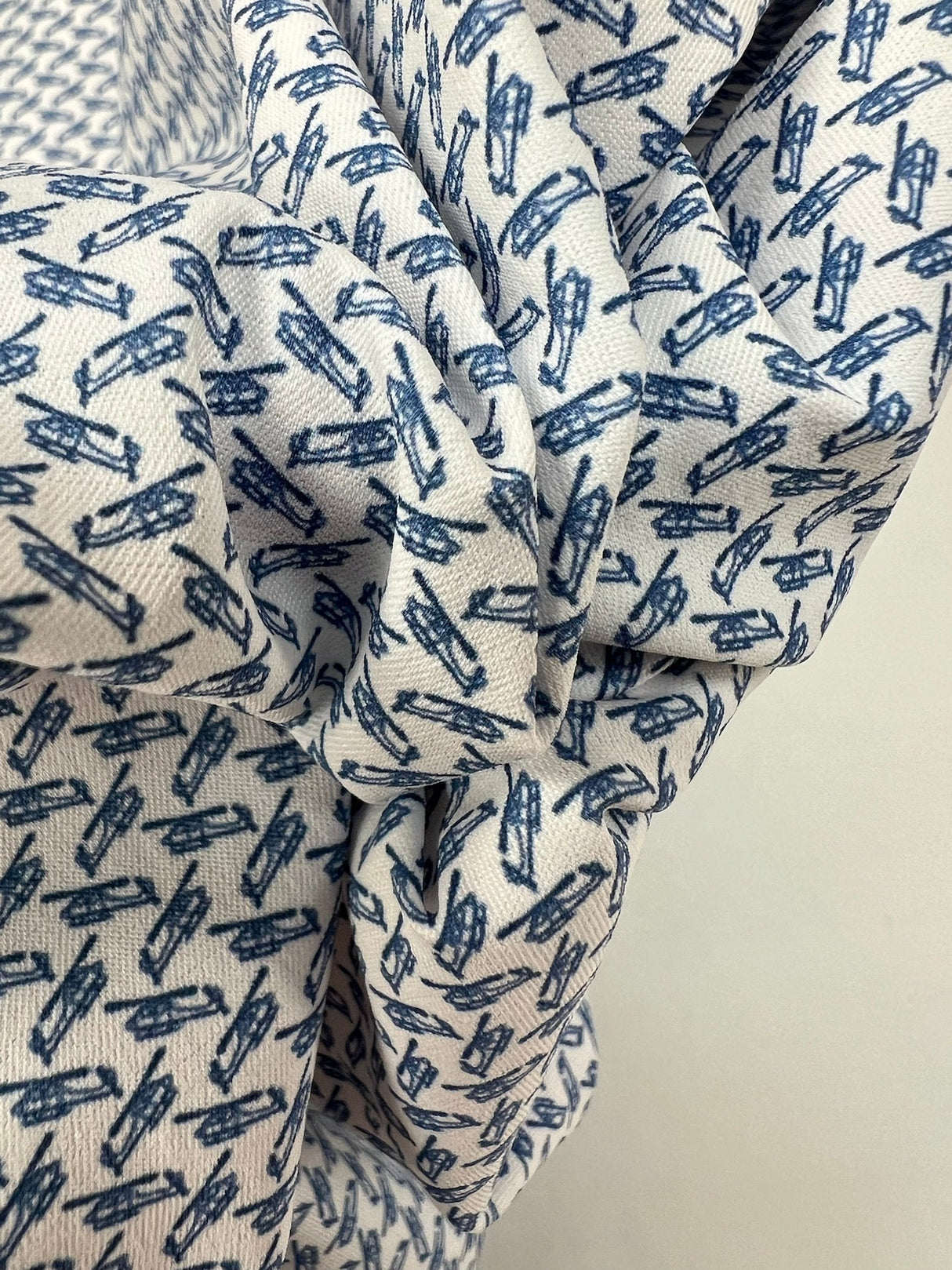Printed Polyamide Elastane Knit Blue White