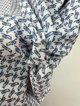 Printed Polyamide Elastane Knit Blue White