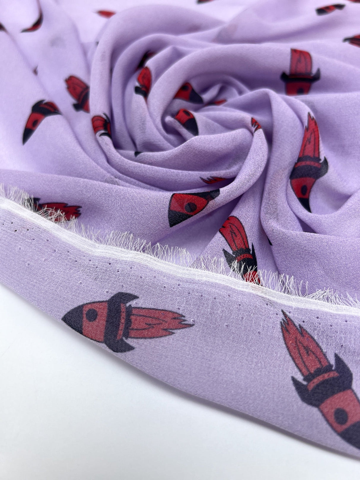 Polyester Chiffon Printed Red Purple