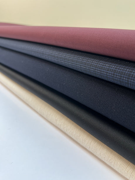 Wool Linen Fabric Blue Brown