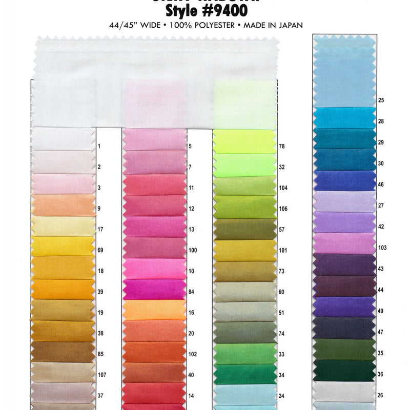 Silky Habutai Polyester Fabric - Color #1, 45" Width (1 Yard)