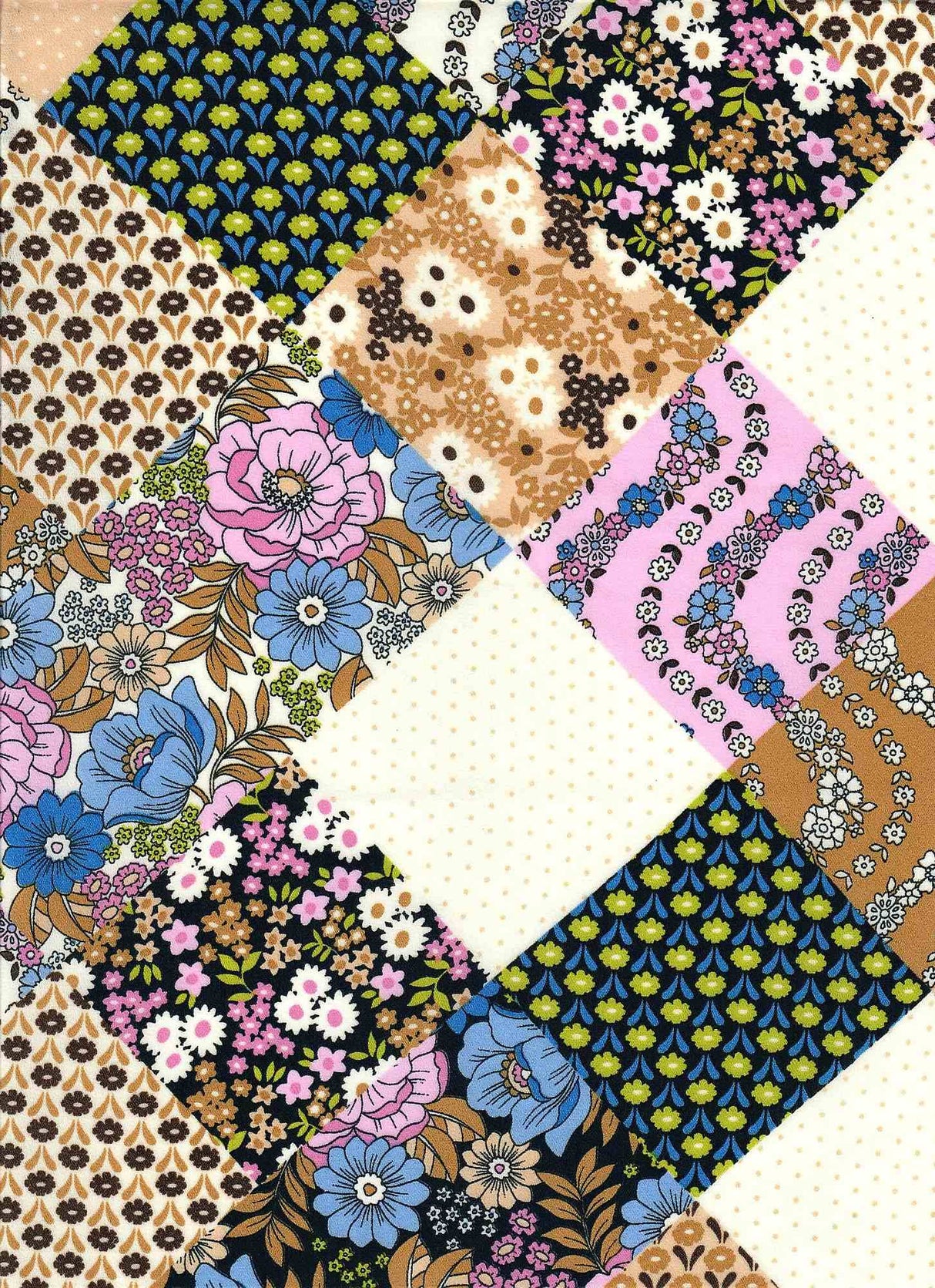 Floral Patchwork Wool Dobby Print Fabric