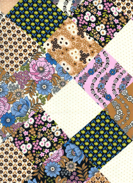 1 Yard Wool Dobby Floral Patchwork Fabric, 57/58'' Wide 100% Polyester