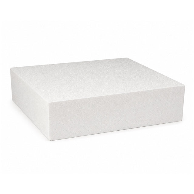 O'Creme Square Polystyrene Cake Dummy, 12" x 12" x 3" High