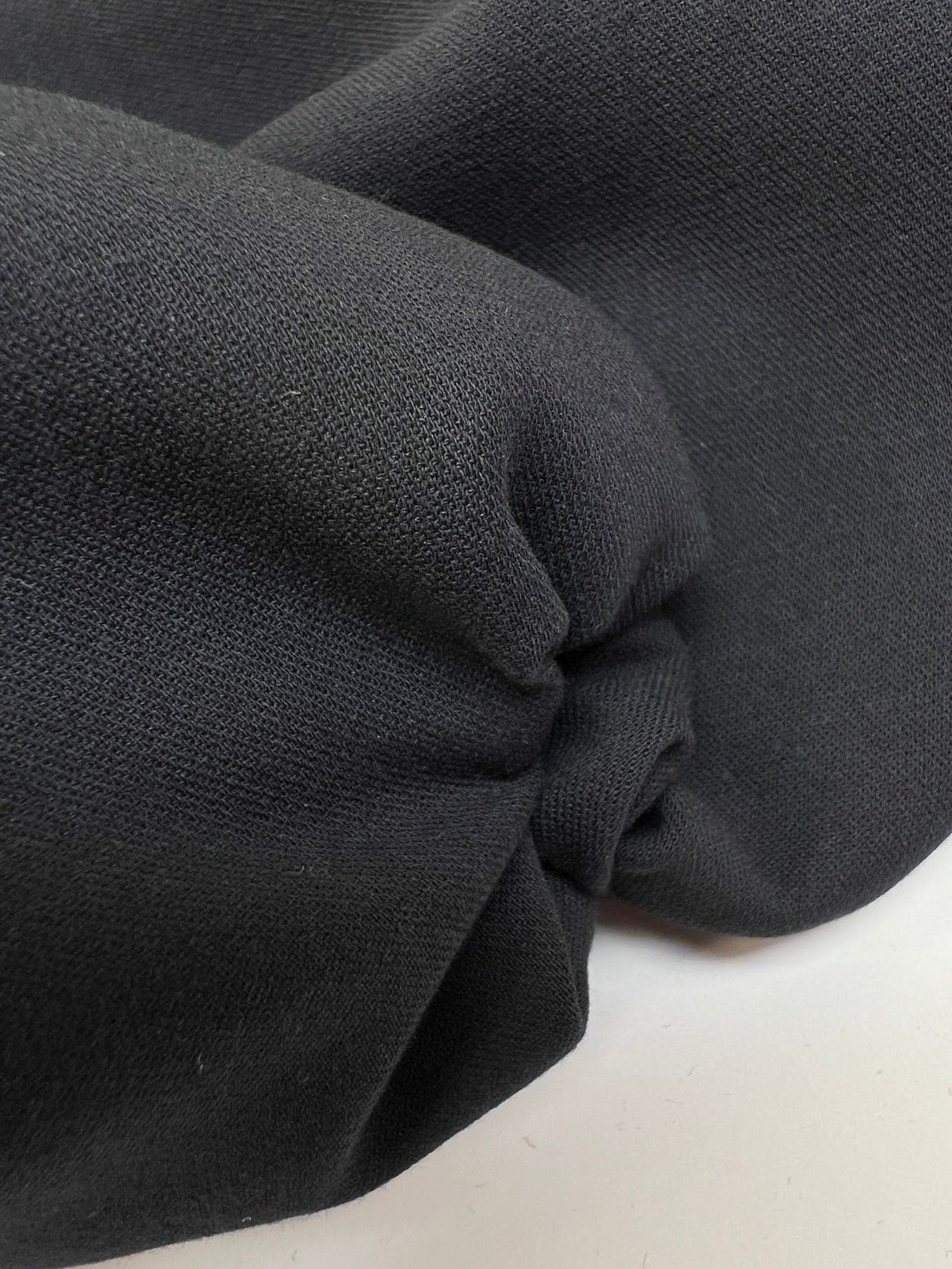 Black Cotton Elastane Double Weave