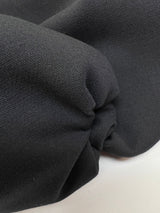 Black Cotton Elastane Double Weave