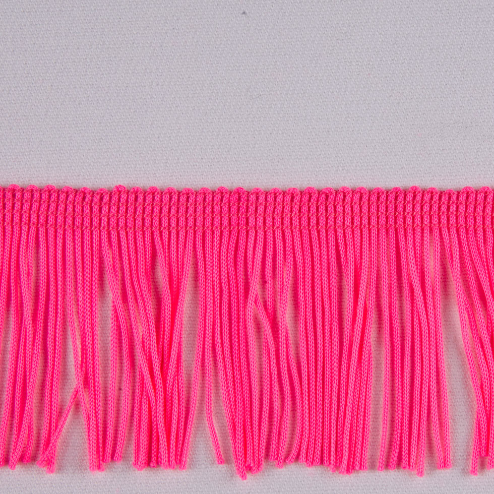 Pink Glo Chainette Fringe - 2"