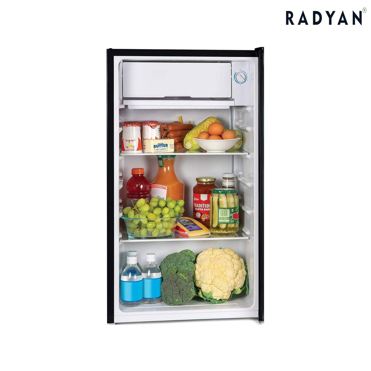 2.5 Cu Ft One Door Mini Fridge Black Compact Energy Star Rated Refrigerator