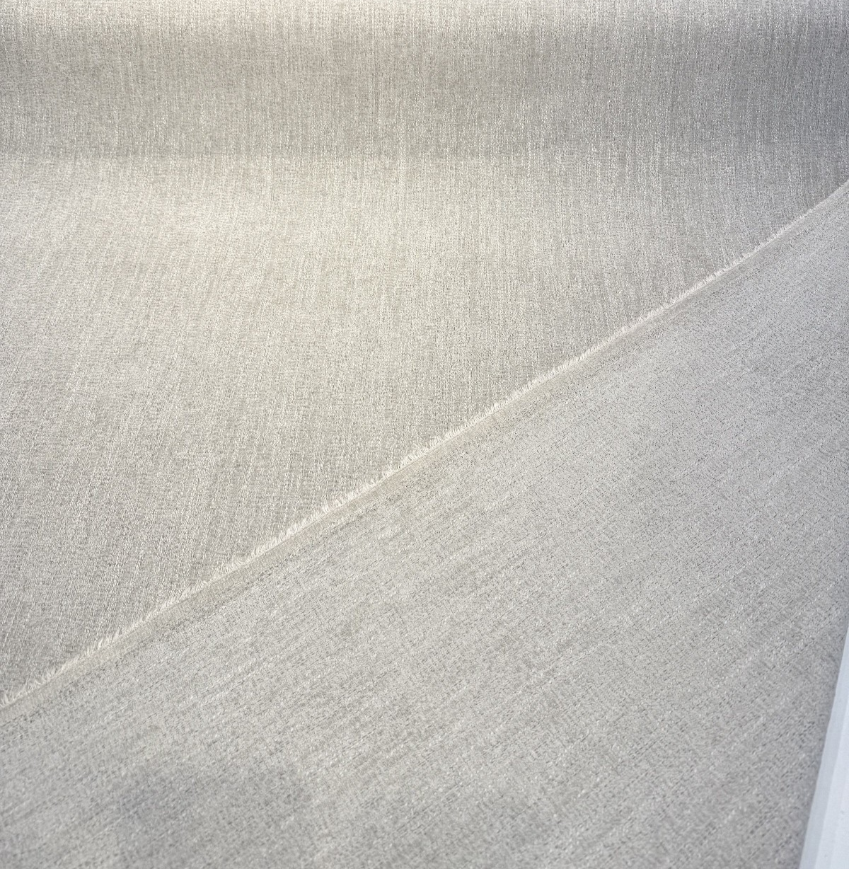Archer Cloud Chenille Upholstery Fabric - Cloud Gray, Beige & Cream, Subtle Textured Solid, 56" Width (By The Yard)