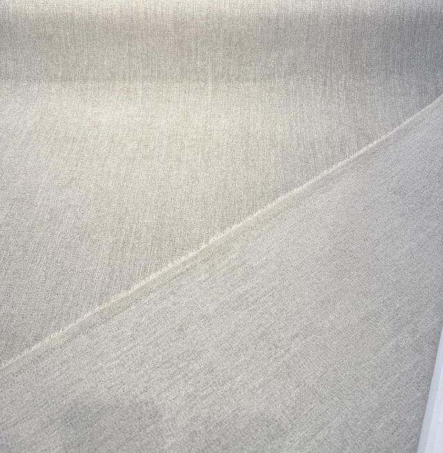 Archer Cloud Chenille Upholstery Fabric - Cloud Gray, Beige & Cream, Subtle Textured Solid, 56" Width (By The Yard)