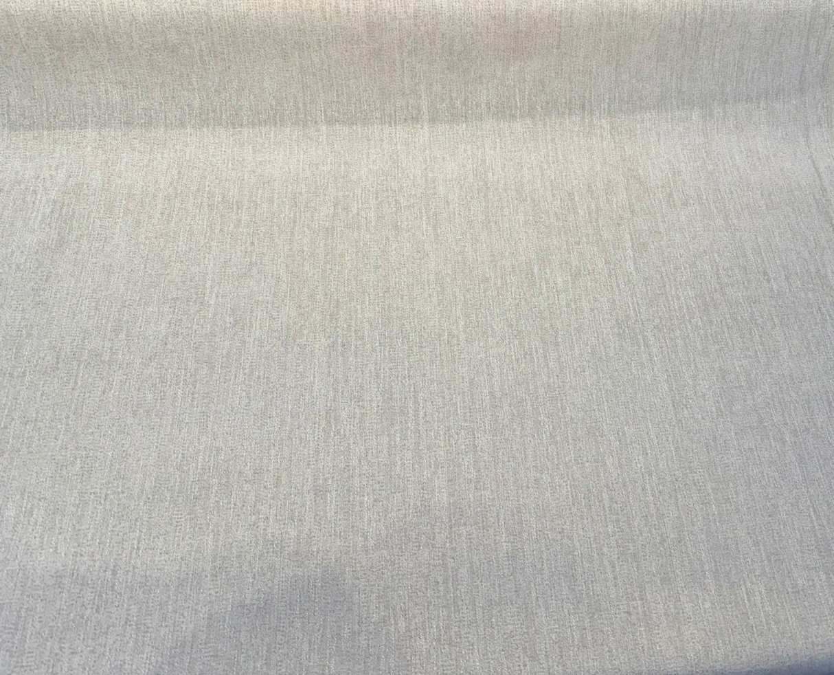 Archer Cloud Chenille Upholstery Fabric - Cloud Gray, Beige & Cream, Subtle Textured Solid, 56" Width (By The Yard)