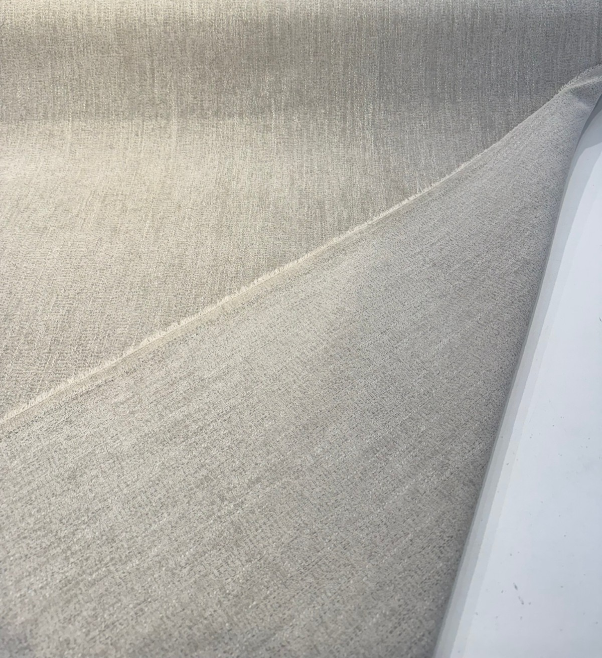 Archer Cloud Chenille Upholstery Fabric - Cloud Gray, Beige & Cream, Subtle Textured Solid, 56" Width (By The Yard)