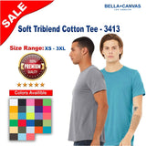 BELLA + CANVAS® Soft Triblend Cotton Crew Neck Tee Ultra Soft, Modern with Classic Fit