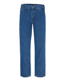 Dark blue 5-pocket work jeans in odd sizes