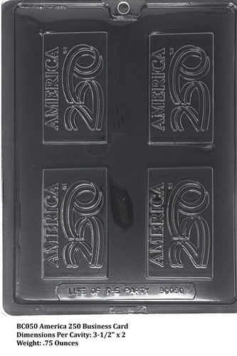 America 250 Business Card Chocolate Mold - LPBC050