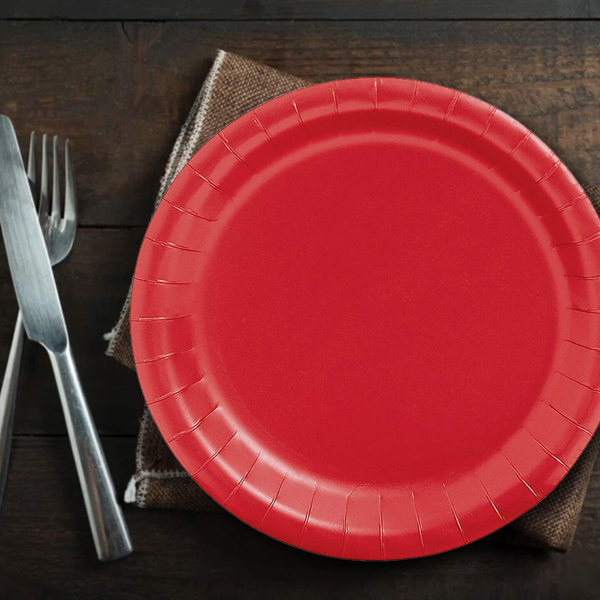 24 Count Vibrant Red Color Paper Dessert Plates for Birthday Wedding Party 7"