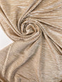 Beige Ribbed Knitted Lurex Fabric