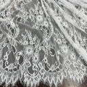 Embroidered Lace Fabric with Eyelash Scallop
