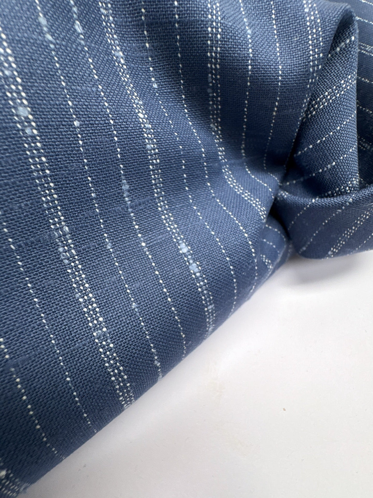 Italian Blue Striped Wool Suit Fabric