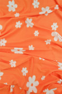 Tela de punto floral cepillada DTY, suave, elástica con estampado de flores, ancho 58/60"