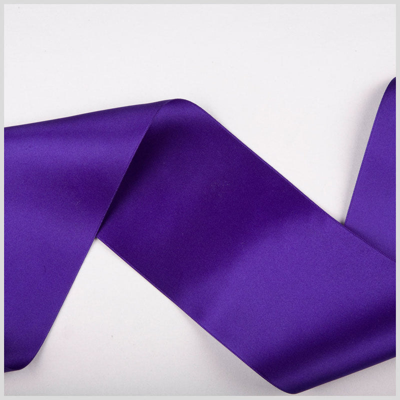 3.75" Purple Double Face French Satin Ribbon