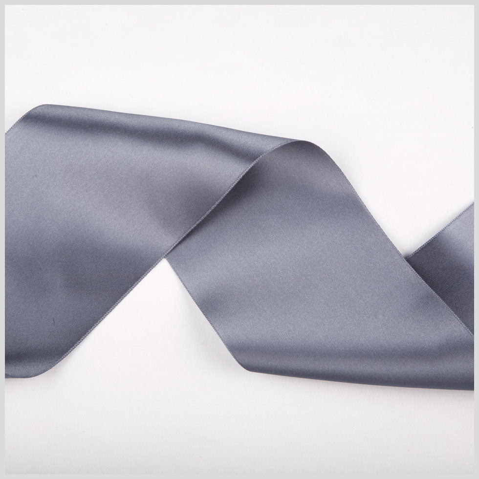 3.75" Silver Double Face French Satin Ribbon