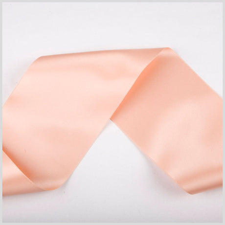 3.75" Light Peach Double Face French Satin Ribbon